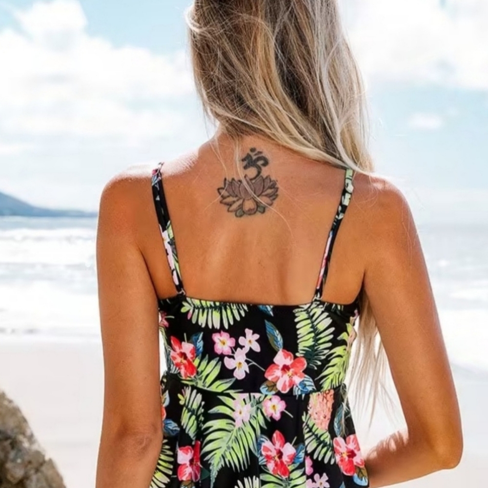SWIMWEAR BUNDLE ZAFUL AND CUPSHE BIKINI AND FLORAL TANKINI TOP - Picture 13 of 16